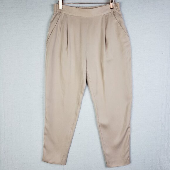 All Saints Alva Trousers Tapered Pant sz 4 Relaxed Blush Pink Ankle Crop Pockets - Picture 2 of 14